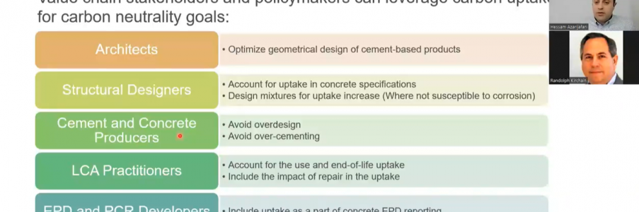 Webinar: Carbon Uptake of Cement and Concrete Construction: From Single Element to National Level