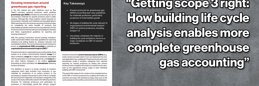 Brief: Getting scope 3 right: how building life cycle analysis enables more complete greenhouse gas accounting for materials producers